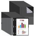 HAUTOCO 30 Pack Plastic Report Covers with 3 Prongs Fasteners Clear Front Resume Portfolio Folder for 8.5x11 Letter Size Paper, Presentation Document Report Cover for School Office Business, Black