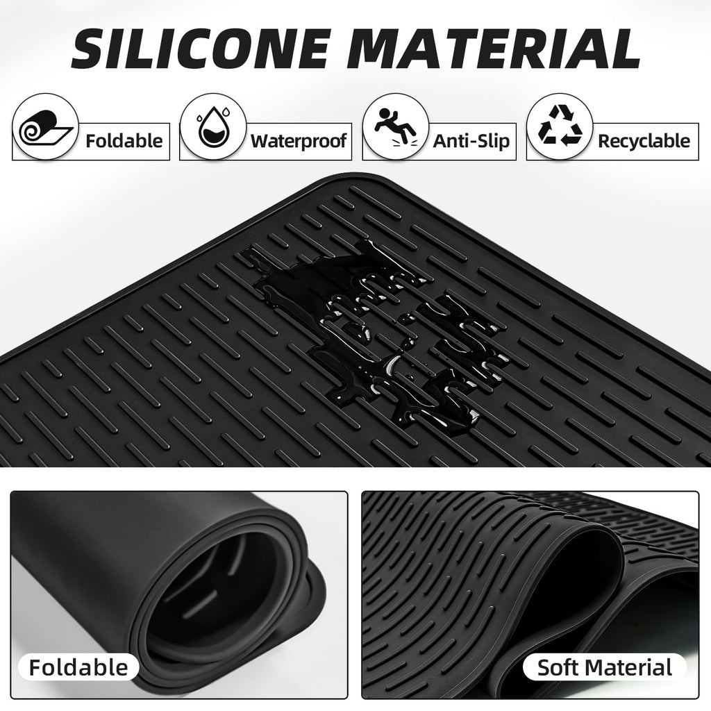 LOPNUR Thick Electric Stove Cover for Stove Top, 29.9"x20.9" Silicone Stove Mat for Glass Top Stove Cover, Heat Resistant Induction Cooktop Protector, Non-Slip Kitchen Glass Cooktop Protector, Black