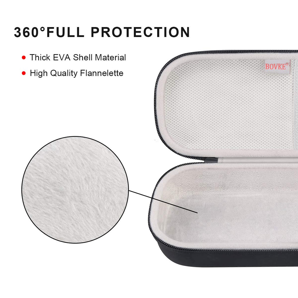 BOVKE Travel Carrying Case for 3M Littmann Classic III Stethoscope - Extra Room for Taylor Percussion Reflex Hammer and Reusable LED Penlight, Black