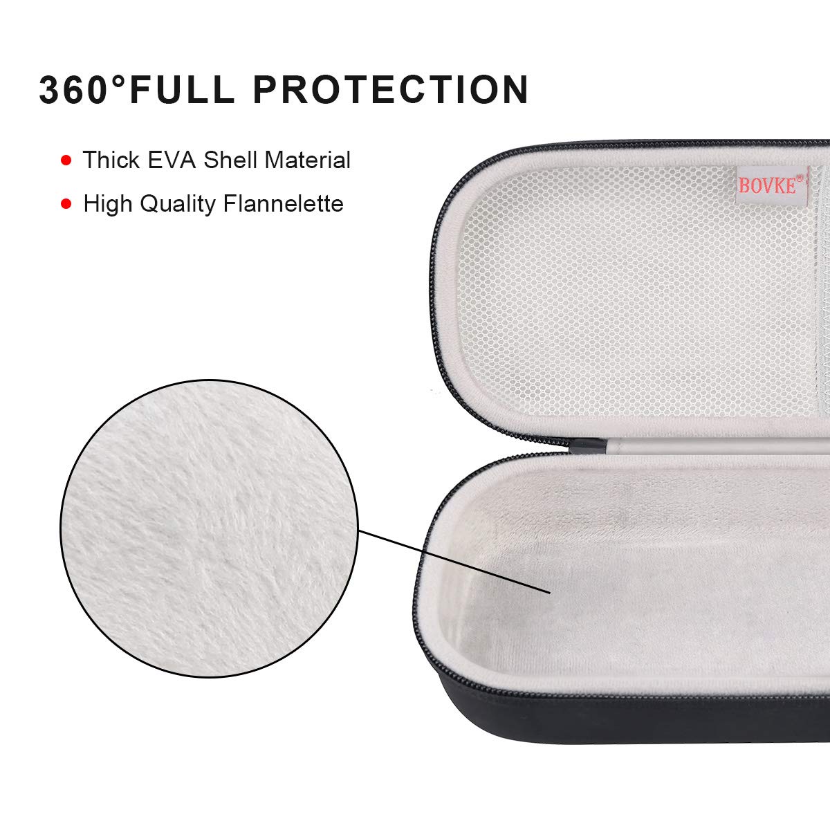 BOVKE Travel Carrying Case for 3M Littmann Classic III Stethoscope - Extra Room for Taylor Percussion Reflex Hammer and Reusable LED Penlight, Black