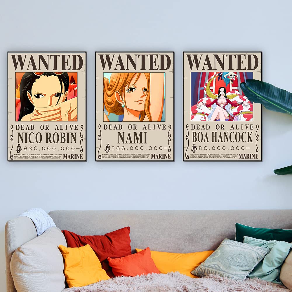 TYZZHOA Anime [OP] Wanted Posters 30×21cm, New Bounty Edition, Straw Hat Pirates Crew Zoro, Sanji, Nika Luffy 3 Billion, a Set of 35PCS