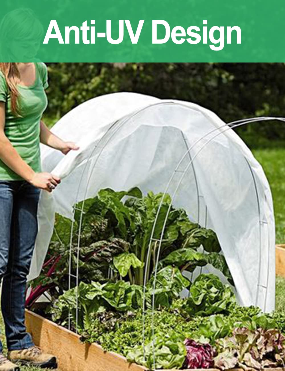 Wohohoho Plant Cover Freeze Protection 10FT x 33FT, 1.1oz/yd² Floating Row Cover, Fabric Plant Cover for Winter Frost, Anti-UV, Reusable Garden Plant Blanket for Vegetable Fruits Protection