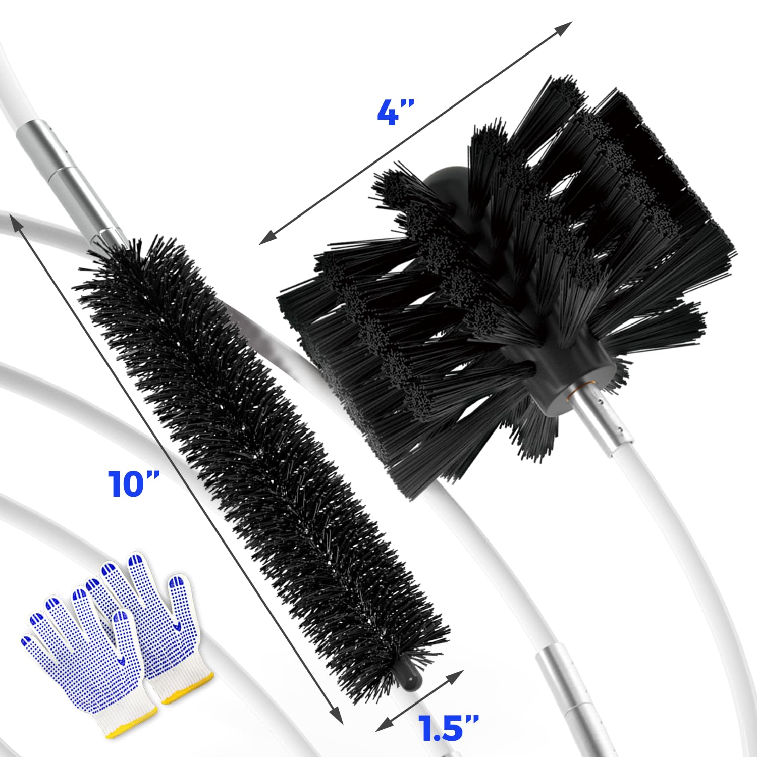 Holikme 35 Feet Dryer Vent Cleaning kit,Dryer Duct Cleaning kit,Lint Remover,Synthetic Brush Head, Use with or Without a Power Drill