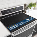 Thick Silicone Stove Top Covers for Electric Stove (28 x 20 Inch) - Silicone Mat for Glass Cooktop, Heat-Resistant Cover Protector, Electric Cooktop Mat with AntiSlip Backing Kitchen Accessory (Black)