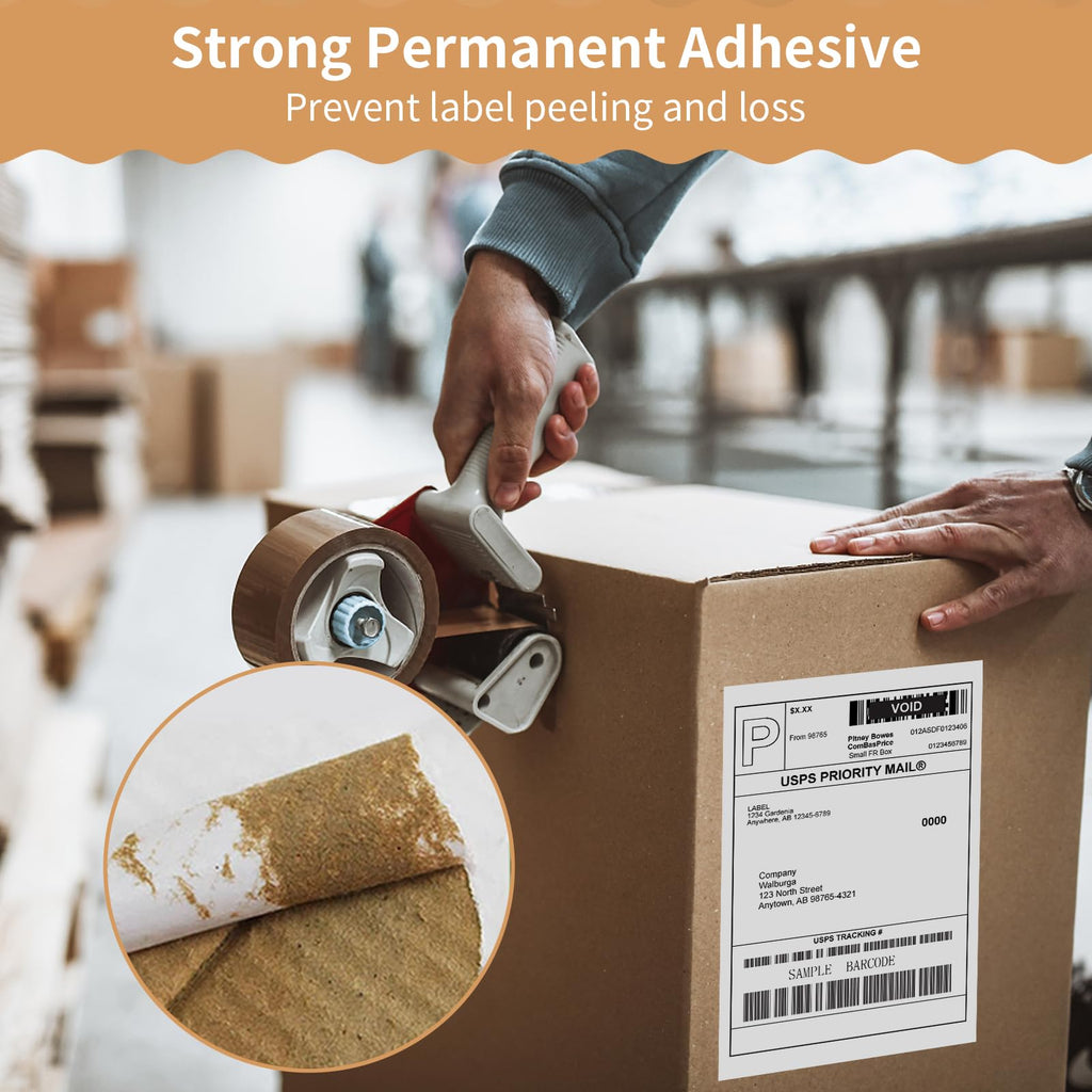 MBLABEL Thermal Direct Labels 1 Stack, 4"x6" Fanfold Thermal Labels, Thermal Shipping Labels Compatible with Zebra, MUNBYN and Rollo, Permanent Adhesive (1000 Labels)