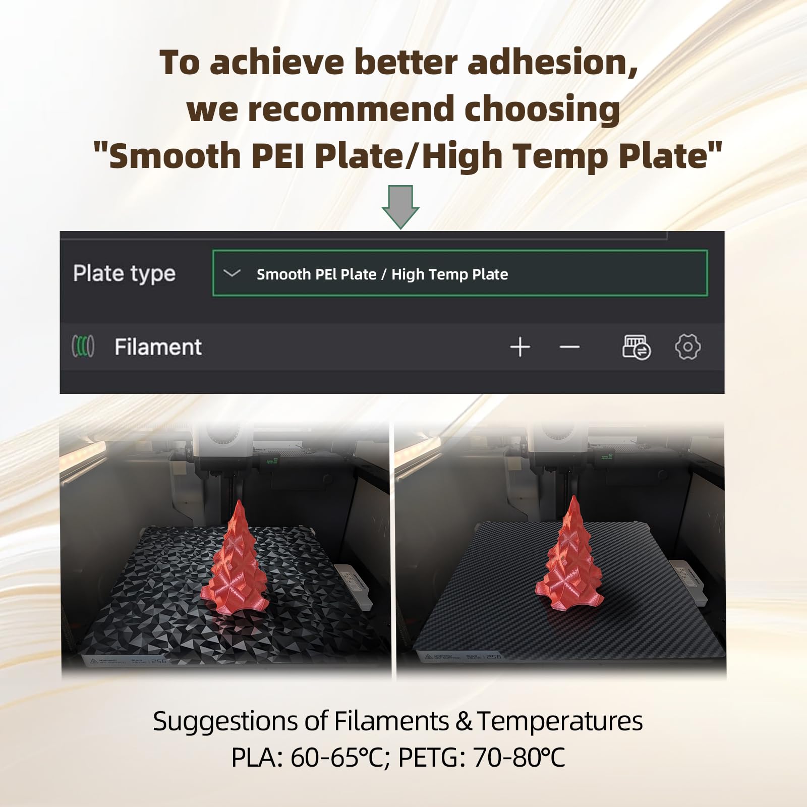IdeaFormer-3D for Bambu lab 3D Printer PEO PET Build Plate for Bambu Lab X1C/X1/X1E/P1P/P1S/A1, Diamond PEO+Carbon Fiber PET Spring Steel Plate 257x257mm Double Sided Flexible Sheet Removable Platform
