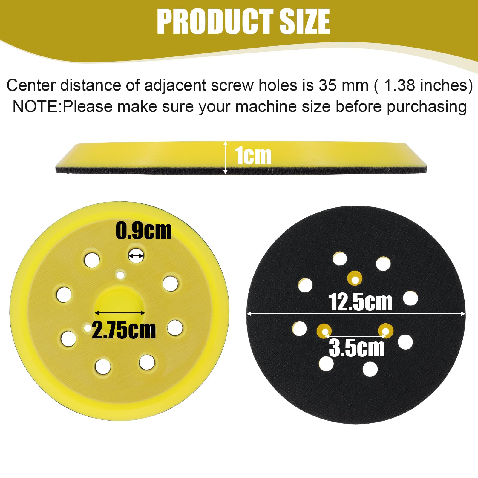 5 Inch Sander Pad Replacement Compatible with Dewalt Orbital Sander DW421 DW422 DW423 D26451 D26453, 8 Hole Hook and Loop Sanding Pad Replaces 151281-08 DW4388(2 Pcs)