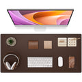 Knodel Non-Slip Desk Mat, Mouse Pad, Waterproof Desk Pad for Desktop, Leather Desk Pad for Keyboard and Mouse, Desk Pad Protector, Desk Writing Pad for Office and Home (35.4"x17", Dark Brown)