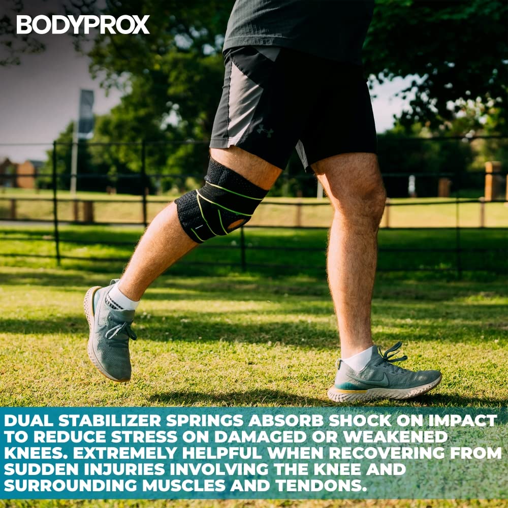 Bodyprox Knee Brace with Side Stabilizers & Patella Gel Pads for Knee Support(Large)