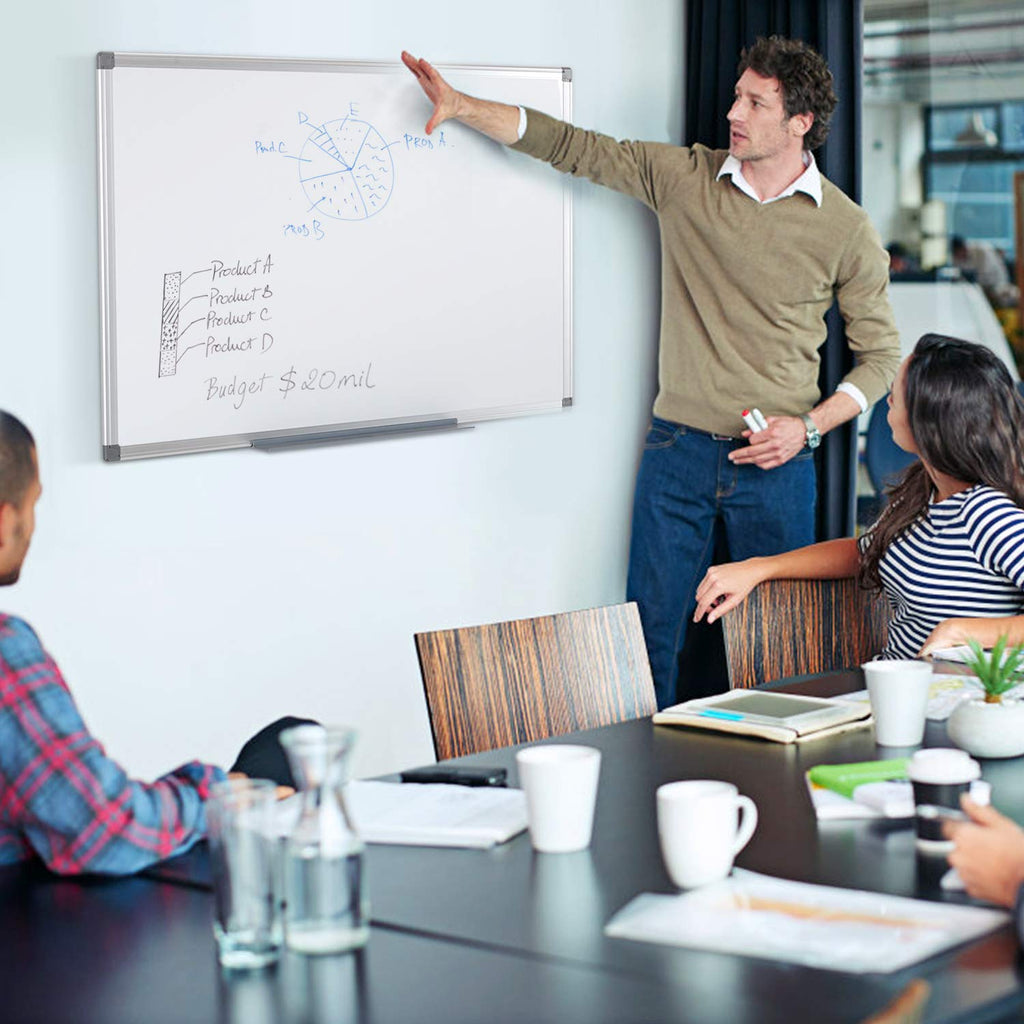 SWANCROWN Magnetic Whiteboard 24x18 inches,Dry Erase White Board for Wall 60x45cm