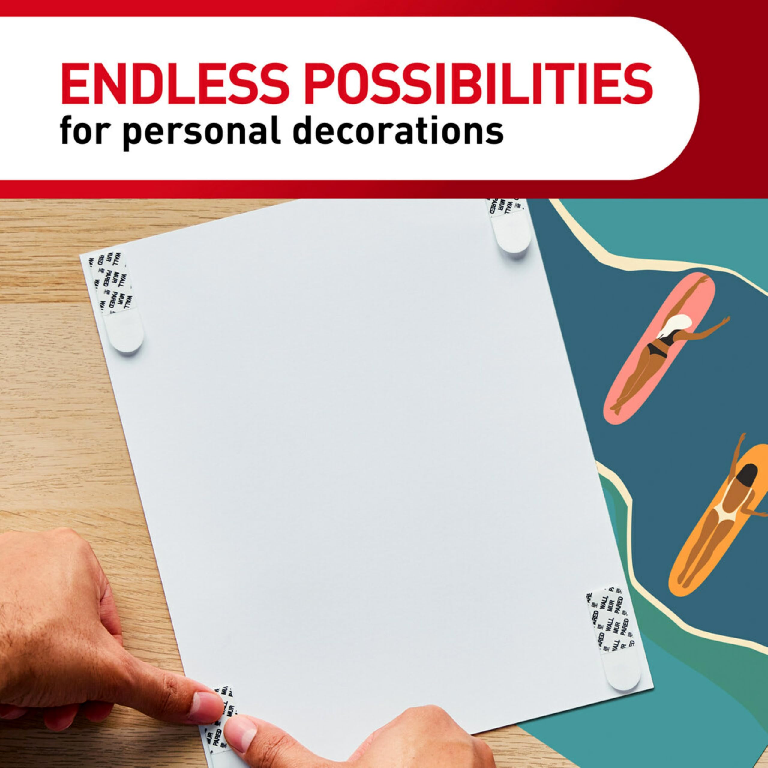 Command Poster Hanging Strips, 136-Strips, Decorate Damage-Free