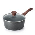 SENSARTE Nonstick Saucepan with Lid, 1.5 Quarts Small Pot with Swiss Granite Coating, Stay-Cool Handle, Multipurpose Handy Sauce Pot Small Kitchen Cooking Pot, Induction Comptable, PFOA Free