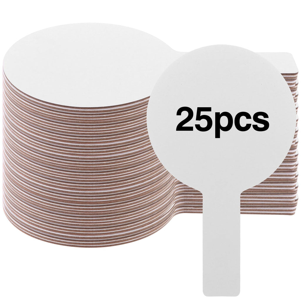 25 Pieces Dry Erase Answer Paddles Handheld Double Sided Paddles Mini White Boards Small White Board Dry Erase Signs Auction Paddles for Learners Teacher Home Group Activities Voting Sessions