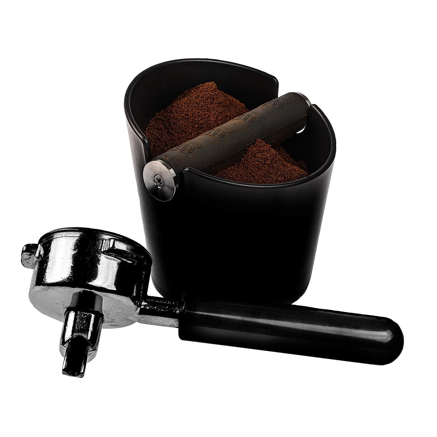 HOMEE Coffee Knock Box, 4.8in Barista Style Espresso Grounds Knock Box with Removable Heavy-Duty Knock Bar and Shock-Absorbent Durable and Non-Slip Base for Espresso Maker Accessories