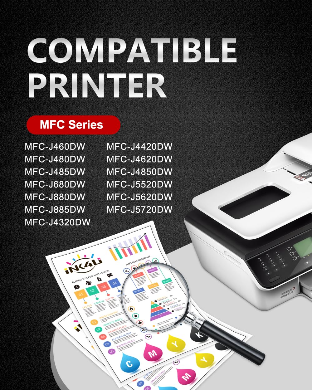 INK4U LC203 LC201 Compatible Ink Cartridge Replacement for Brother LC203XL LC201XL LC203 (4B 2C 2M 2Y, 10 Pack) High Yield | Work with MFC-J480DW MFC-J680DW MFC-J880DW MFC-J885DW MFC-J4420DW Printer
