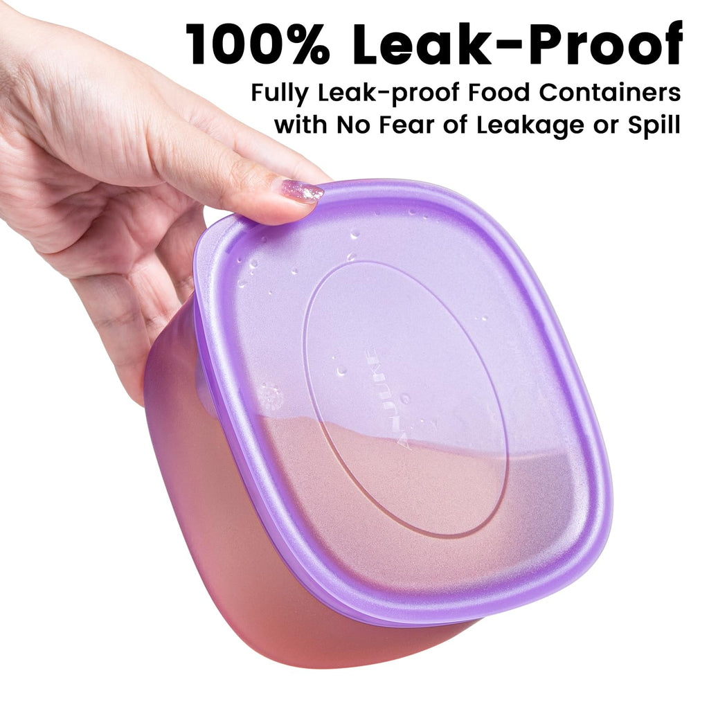 ANJUKE 7-Pack Meal Prep Containers with Lids (500mL / 2-Cup) - Airtight Reusable Plastic Food Storage Set, BPA-Free Stackable Lunch Boxes for Leftovers, Microwave & Freezer Safe