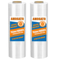 AMOGATO Stretch Film - 15 Inch x 1000 Feet x 2 Pack, Heavy Duty Clear Stretch Wrap, Strong, Residue-Free, Easy to Use, 60 Gauge Stretch Wrap Film for Moving and Packaging