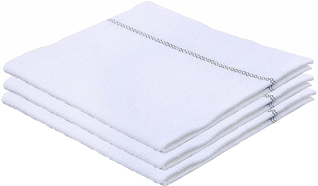 Superio Microfiber Squeegee Mopping Towel Floor Cloth White Cloth for Cuban Style Mop, Israeli Sponga, Kitchen, Bathroom Cleaning, Tile, Stone, Wood, Floor Washing, Drying Towel -18"x24", 3 Pack