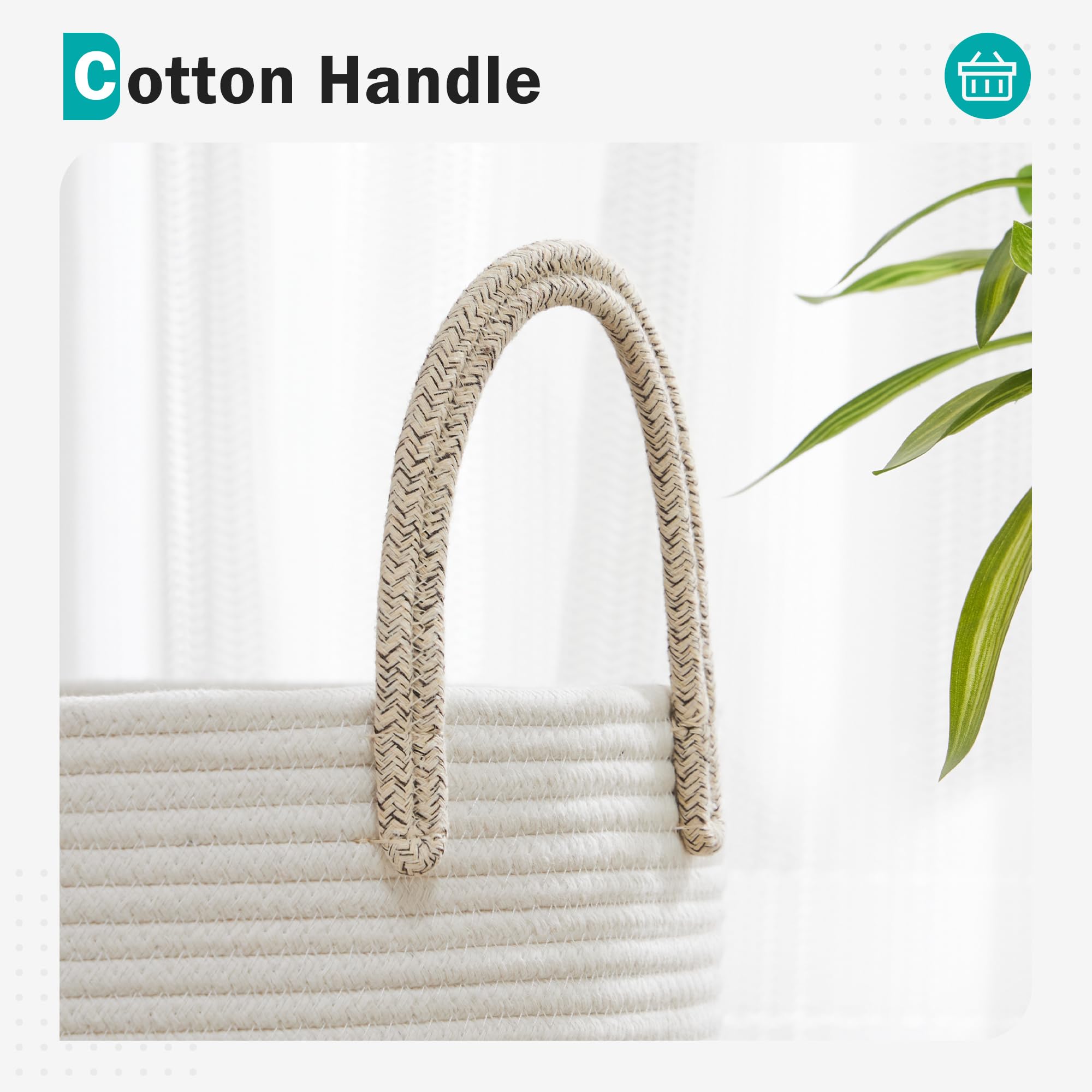 Cotton Rope Laundry Hamper by YOUDENOVA, 58L - Woven Collapsible Laundry Basket - Clothes Storage Basket for Blankets, Laundry Room Organizing, Bedroom Storage, Clothes Hamper – Brown