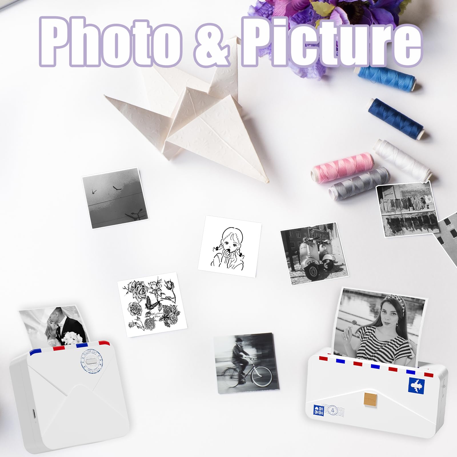 Memoking White Thermal Sticker Paper 50mm, Compatible with T02/M02/M04S/M04AS Mini Sticker Maker, HD Adhesive Thermal Printer Paper for Kids Suitable for Study Notes, List, Gift, 3.5m/Roll, 3 Rolls