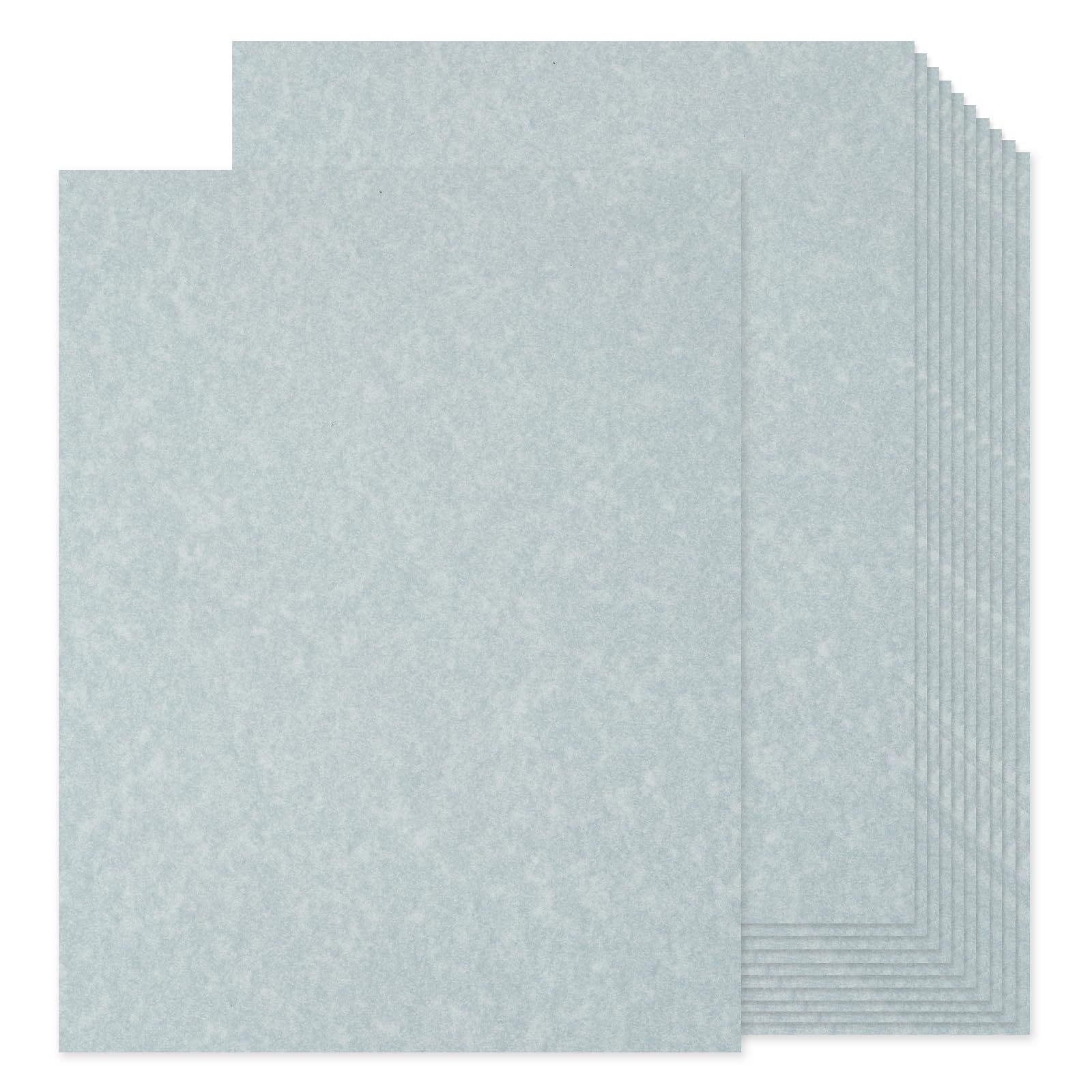 Goefun 100 Sheets Blue Parchment Cardstock, 65lb Cover (180 GSM) Light Blue Parchment Paper Sheets, Bluestone Blank Certificate Paper 8.5 x 11 for Printing, Invitations, Crafts, Business Cards