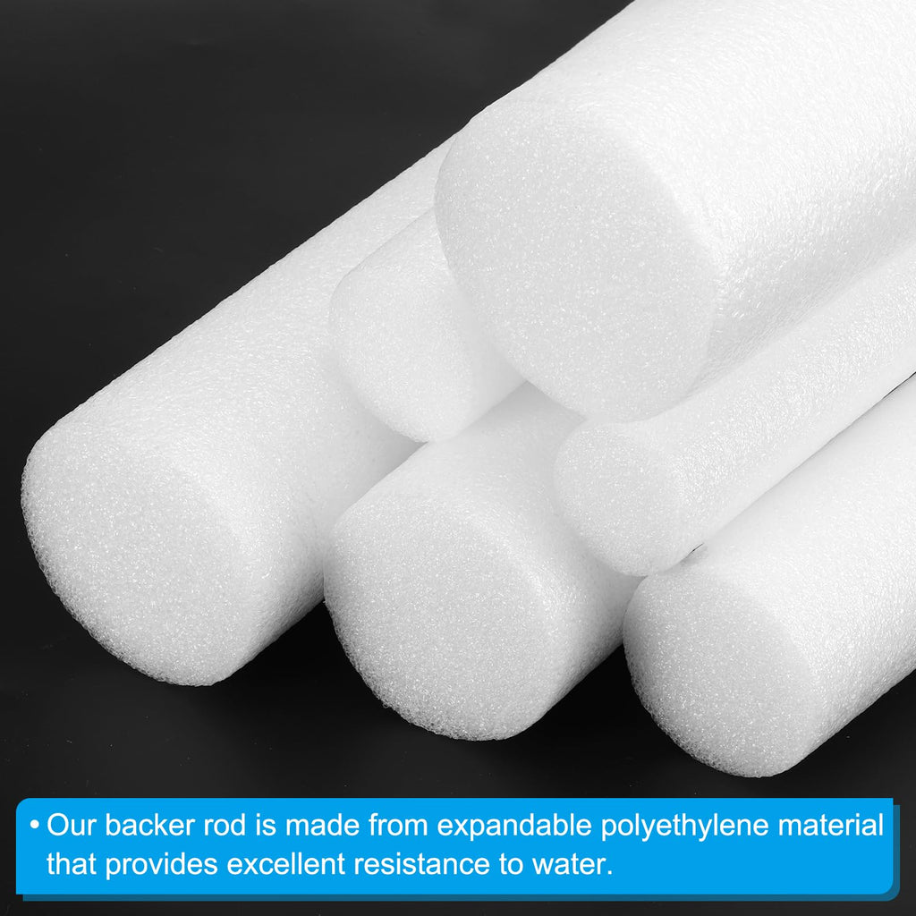 PATIKIL 1/2 Inch x 49.2 Feet Backer Rod for Gaps and Joints, Foam Rope Caulk Crack Joint Filler Roll Seal Weather Strip for Home Construction Car, White