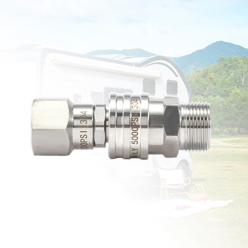 Tool Daily Pressure Washer Adapter Set with Swivel, M22 14mm to 3/8" Quick Connect, Stainless Steel Quick Disconnect Swivel for Power Washer Hose, 5000 PSI
