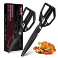 Dream Reach Kitchen Scissors Set Black - Upgraded Stainless Steel Kitchen Shear, Sharp Meat Scissors, Heavy Duty Poultry Shears, Japanese Cooking Scissor for Food, Chicken Bones, and Turkey,