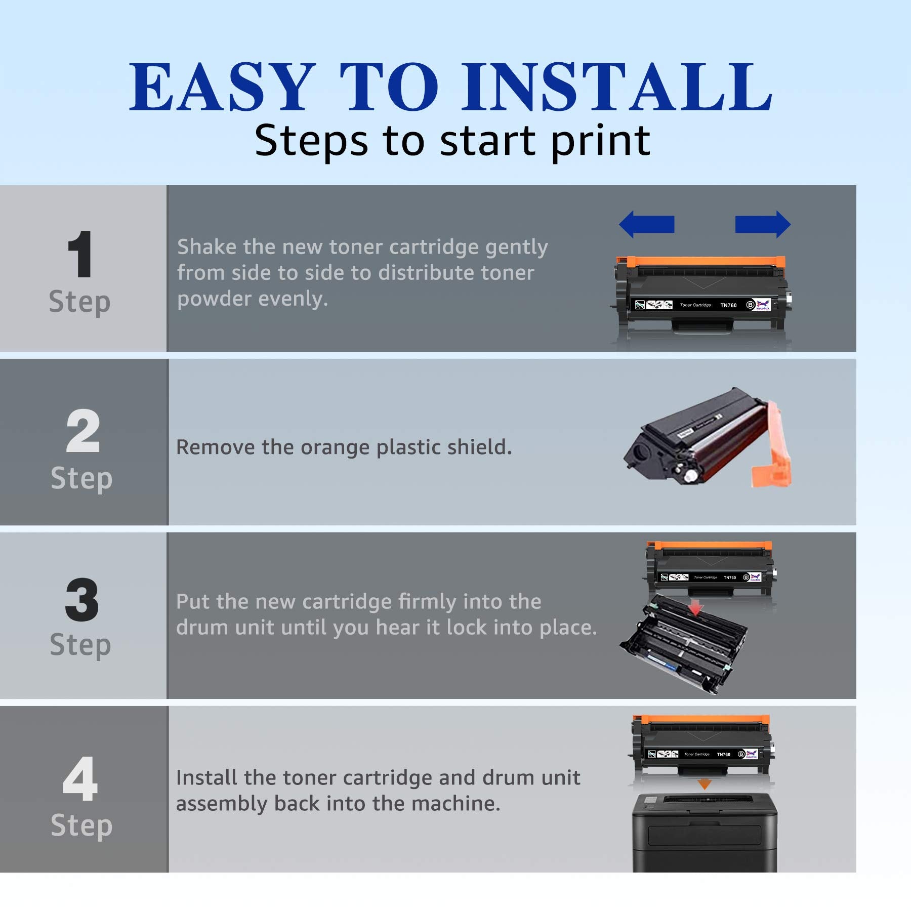 HaloFox Compatible Toner Cartridge Replacement for Brother TN760 TN-760 TN730 for Brother HL-L2350DW HL-L2395DW HL-L2390DW HL-L2370DW HL-L2379DW MFC-L2750DW MFC-L2710DW DCP-L2550DW Printer (2 Black)