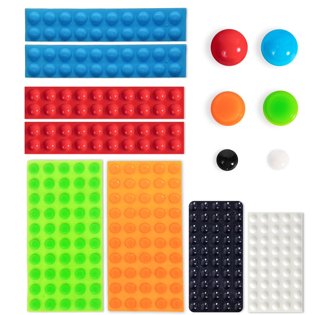BLEWAY Bump Dots for Visually Impaired 280 Pcs Combo Pack(Orange&Red&Blue&White&Black&Green) - Low Vision Aids Braille Stickers Raised Tactile Dots for Elderly, Blind