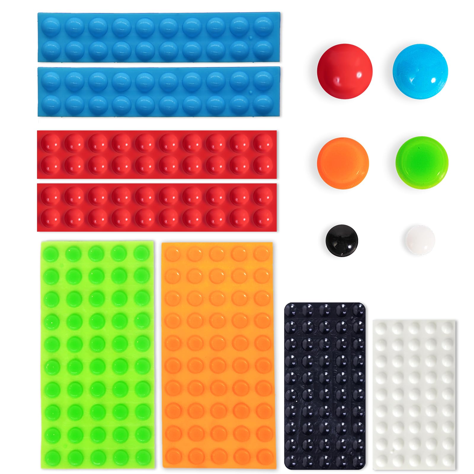 BLEWAY Bump Dots for Visually Impaired 280 Pcs Combo Pack(Orange&Red&Blue&White&Black&Green) - Low Vision Aids Braille Stickers Raised Tactile Dots for Elderly, Blind