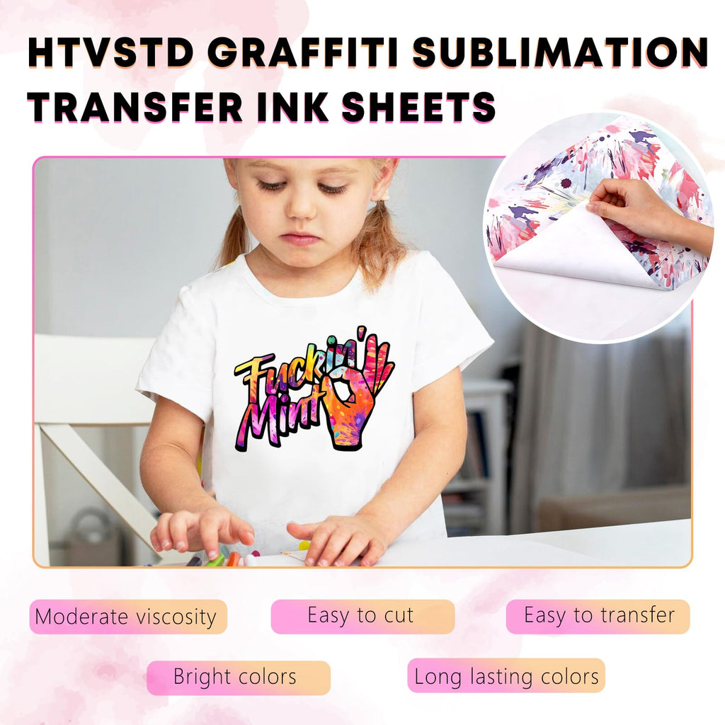 HTVSTD Paint Splatter Sublimation Ink Transfer Sheets-15pcs 12'' x 10''Watercolor Patterned Sublimation Transfer Paper for Mugs DIY