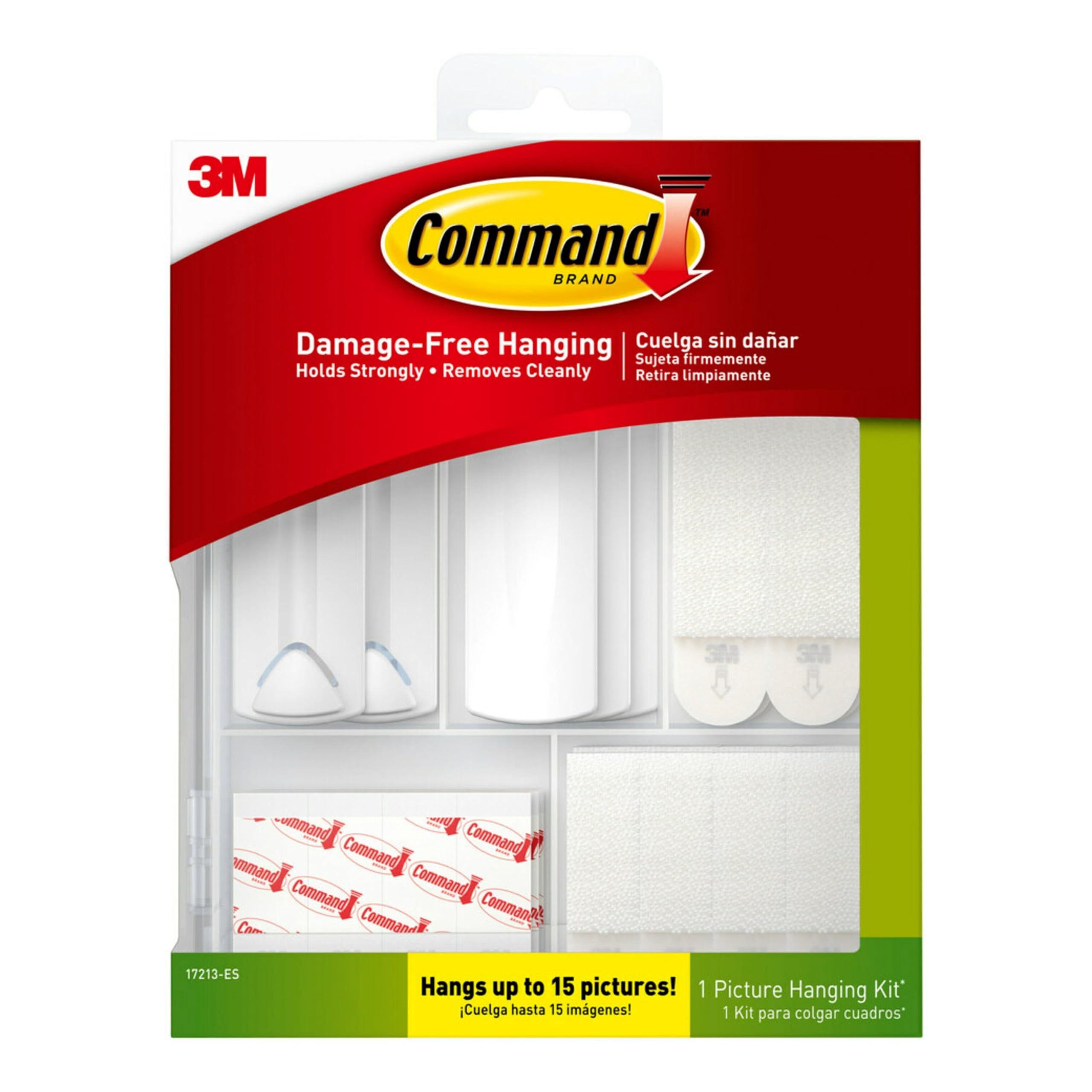 Command Picture Hanging Kit, Various Sized Picture Hanging Hooks and Strips To Hang Up To 15 Pictures, Indoor Use, Back to School Dorm Room Essentials, 1 Kit