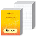HTVRONT Self Adhesive Laminating Sheets-50 Sheets 9 X 12 Inches, No Machine Needed Clear Laminating Sheets