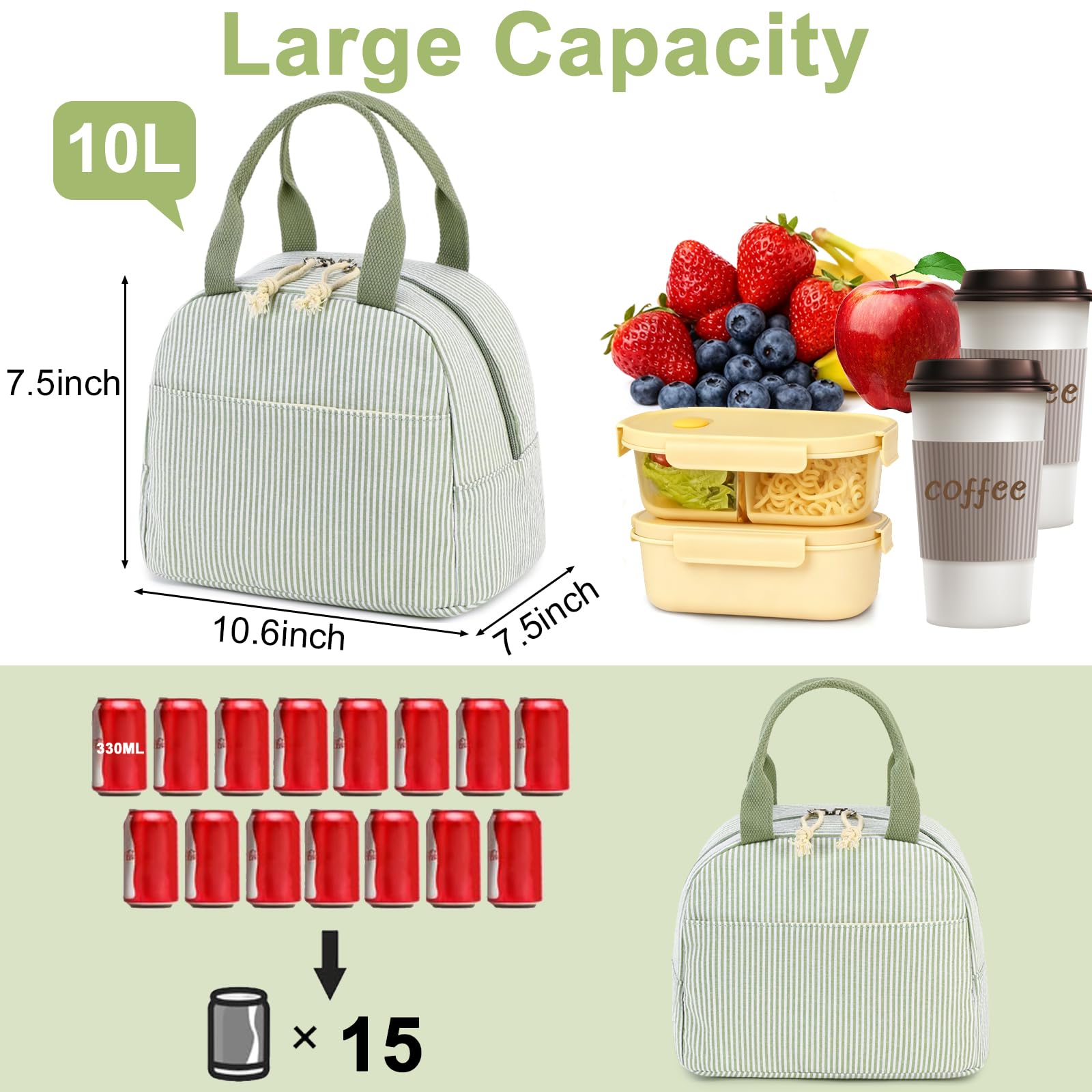 Bluboon Lunch Box for Women Cute Lunch Bag Reusable Insulated Lunch Bags Large Capacity Lunchbox Cooler for Work Picnic or Travel Gifts for Women Men