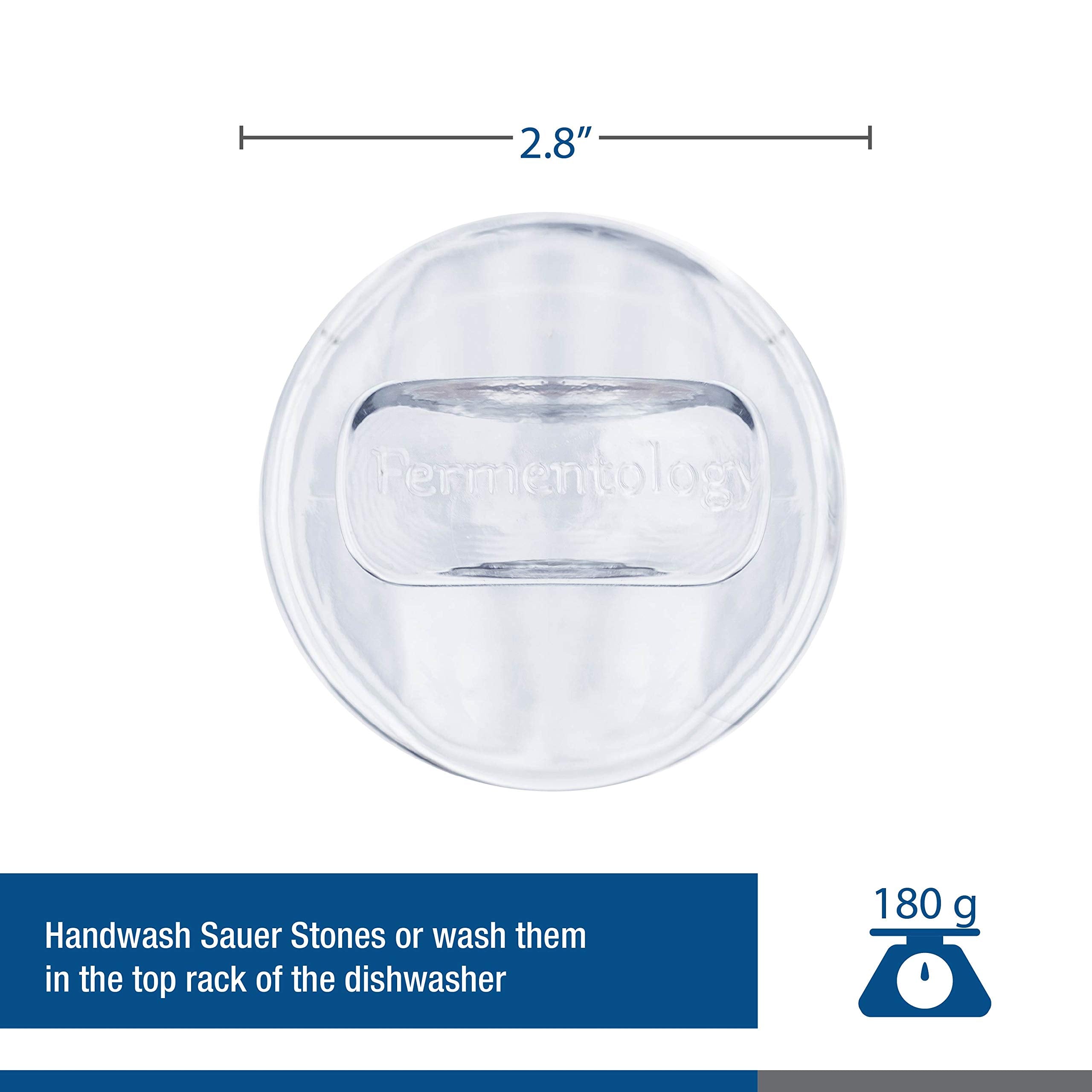 Fermentology Saur Stone Glass Weights – Pickling and Fermenting Weights - Set of 4 - Wide Mouth Mason Jar Fermentation