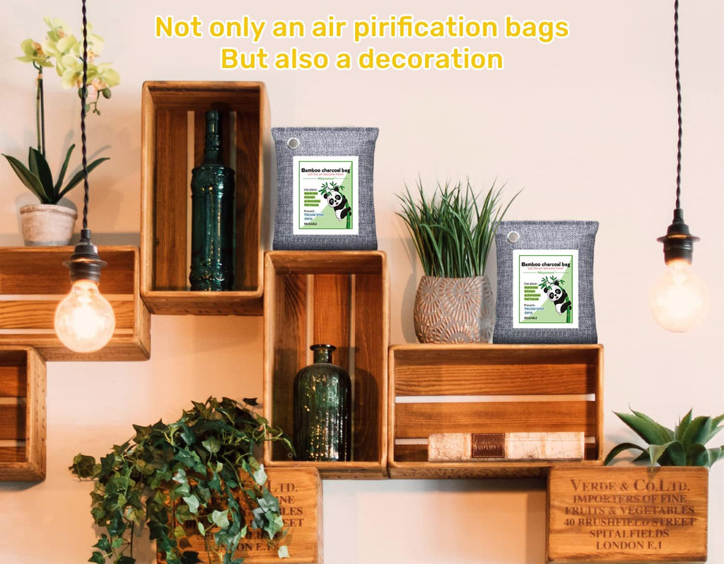 Mayunuo Activated Charcoal Odor Absorber for Strong Odor in Basement, Cars, Closets, Smoke, Shoes. 8 Pack Bamboo Charcoal Air Purifying Bags Deodorizer Odor Eliminator for Home