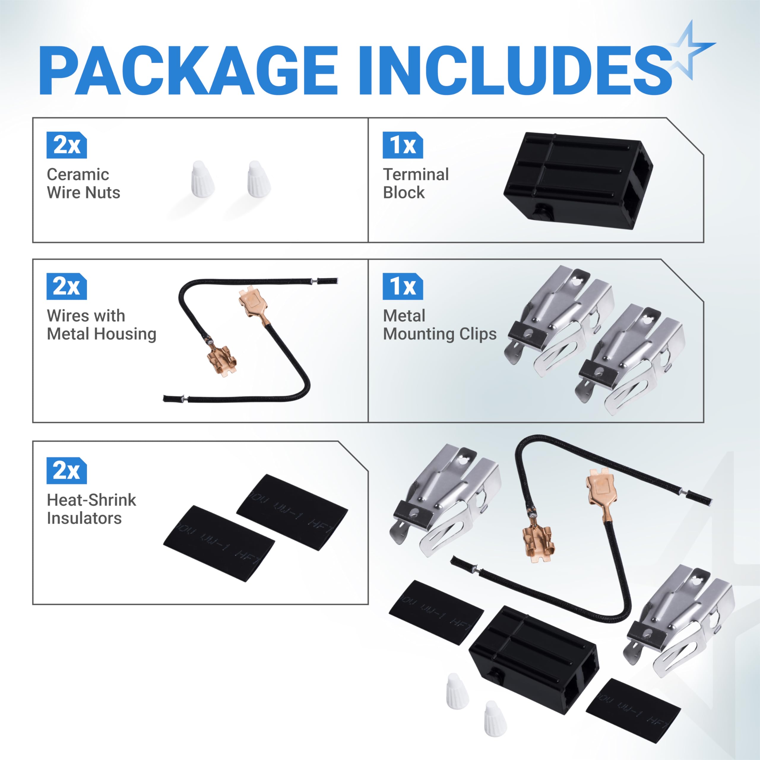2025 Upgraded BlueStars 330031 Surface Burner Receptacle Kit - Exact Fit for Whirlpool Kenmore Range/Cooktop/Microwave Oven Combo - Replaces AP3075808 814399 5303935058 - PACK OF 4