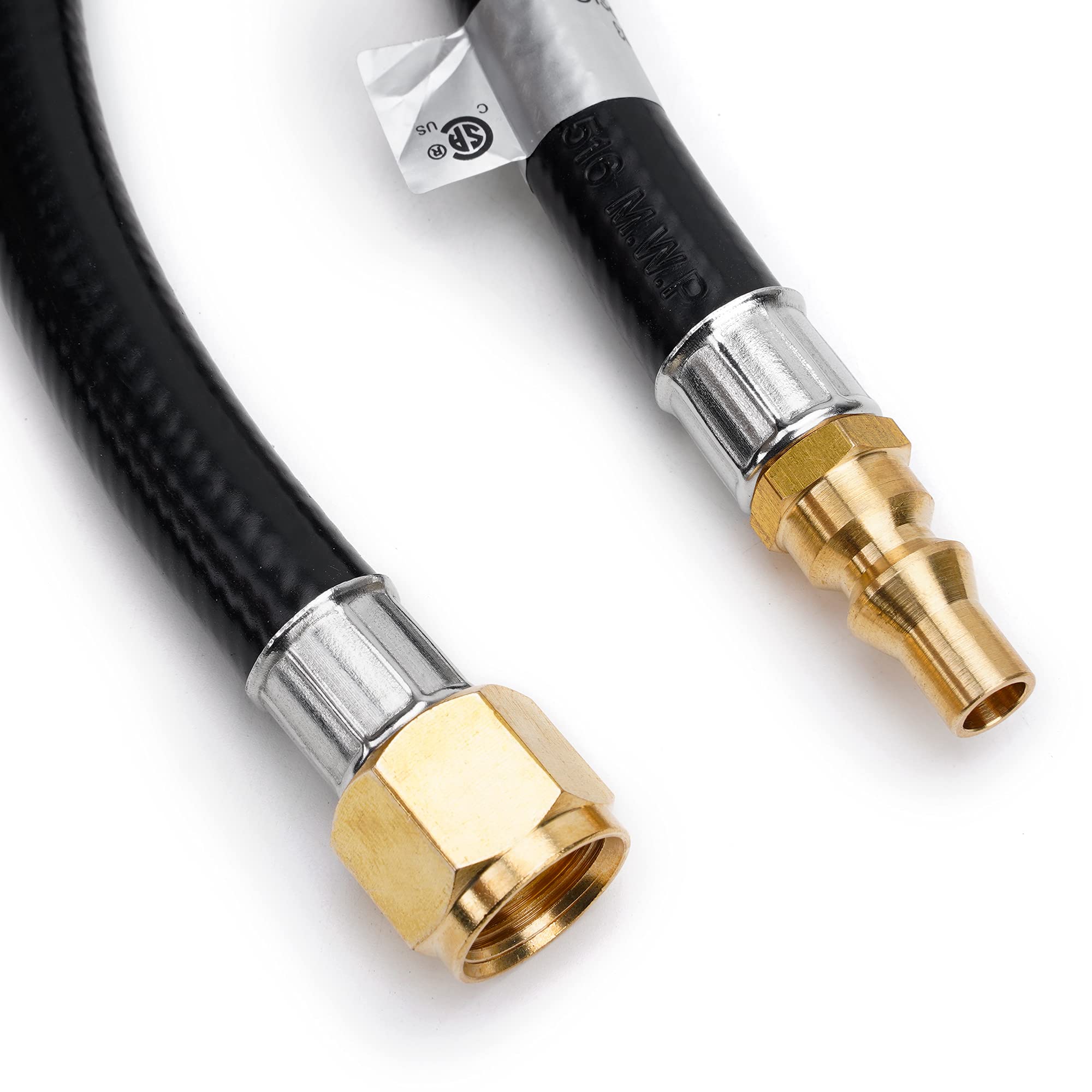Stanbroil 12 Feet RV Propane Quick-Connect Hose for RV to Grill - Easy Release RV Connection Hose for Fire Pit, Camp Chef Stove, Pit Boss Burner Grill - 3/8 Female Flare x 1/4 Full Flow Male Plug