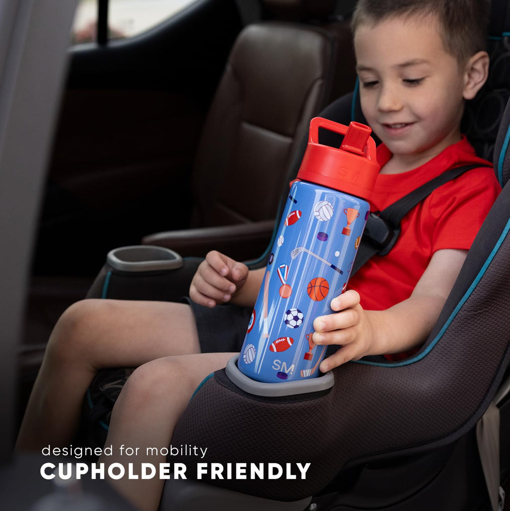 Simple Modern Disney Pixar Lightning McQueen Kids Water Bottle with Straw Lid | Reusable Insulated Stainless Steel Cup for Boys, Girls, School | Summit Collection | 14oz, Cars Lightening Speed