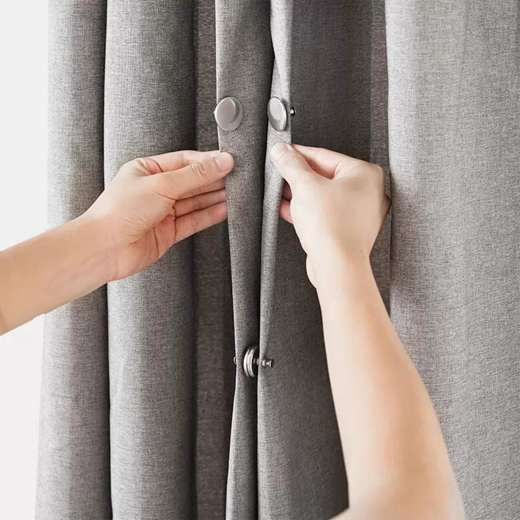 Curtain Magnets, Kaluofan 20Pairs Curtain Magnets Closure with 20Pairs Self-Adhesive Patch, Magnetic Curtain Clips Prevent Light Leaking for Home Bedroom Bathroom Office Draperies