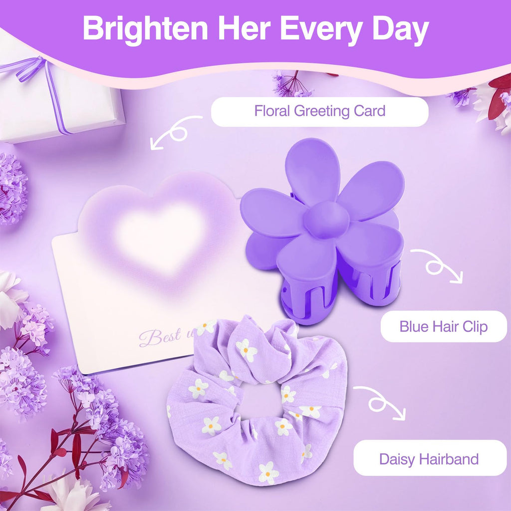 Teen Birthday Gifts for Girls, Birthday Gifts for Teen Girls Women Sister Friends Daughter Niece, 7 Pcs Cute Daisy Bow Glass Cups Back to School Gift Basket for Teenage Girl