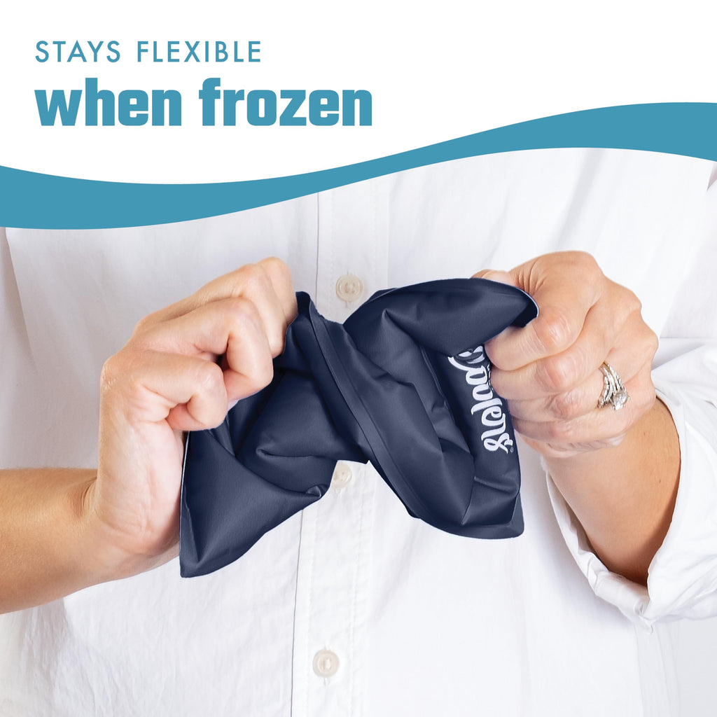 Cool Coolers 2 Pack Soft Ice Packs for Cooler, Flexible Stretch Nylon, Lunch Box Ice Packs, Ice Packs for Lunch Boxes, Large Reusable Freezer Packs, by Fit & Fresh, Midnight Blue