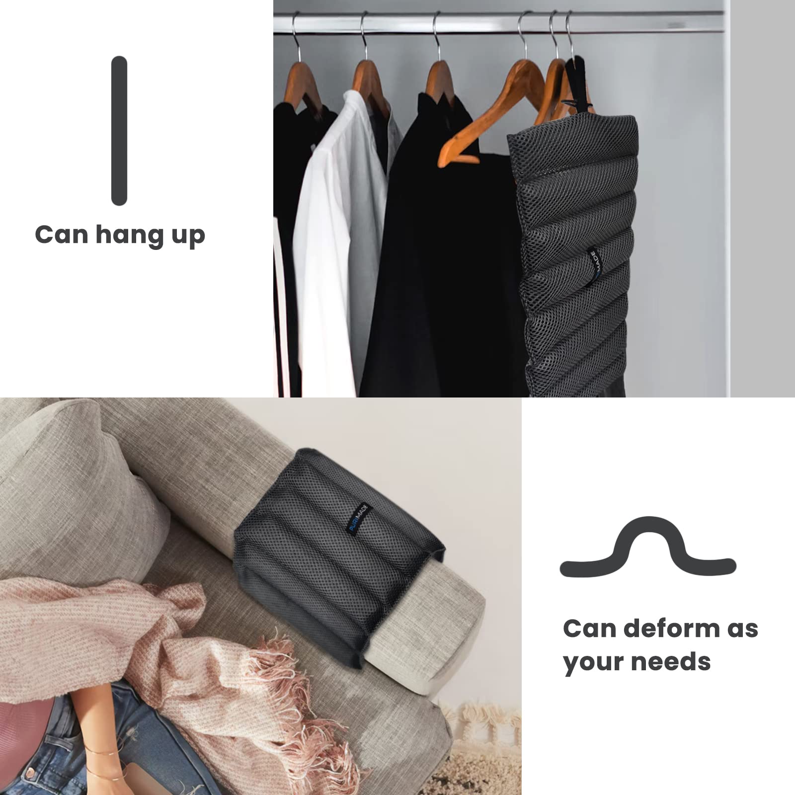 PURIMADE Bamboo Charcoal Air Purifying Bag, 300g Reusable Activated Charcoal Odor Absorber, Odor Remover, Charcoal Odor Eliminator for Home, Car, Pet Space, Bathroom, Basement, Closet, Shoe Cabinets