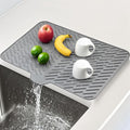 SCYFREID Silicone Dish Drying Mat 23x17 Multiple Usage,Easy clean,Eco-friendly,Heat-resistant Silicone Mat Dish Drying Mats For Kitchen Counter or Sink,Refrigerator or Drawer liner Gray 23inchx17inch