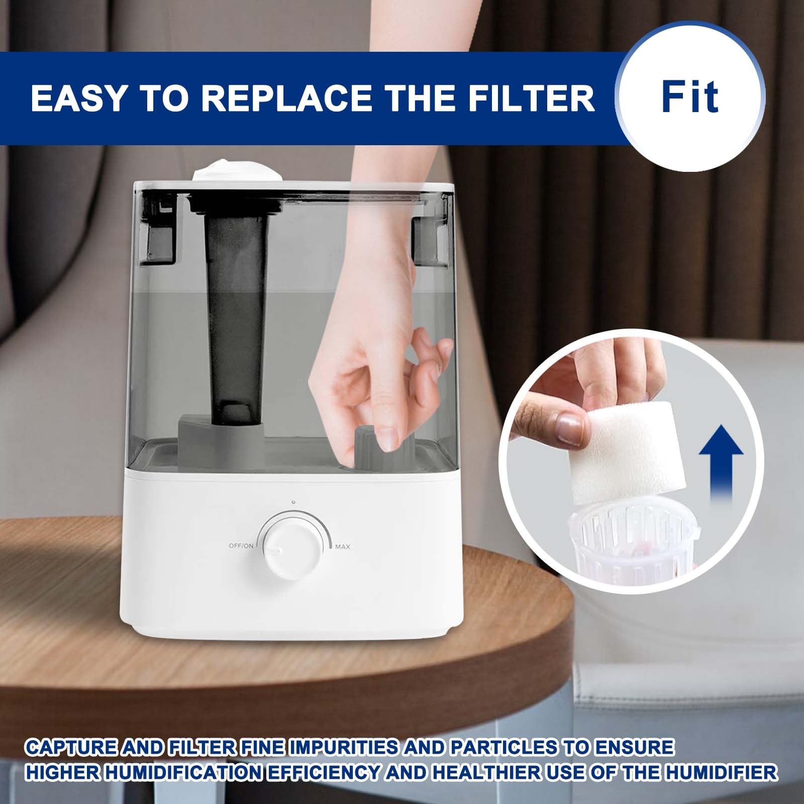 Top Fill Humidifier Replacement Filter Compatible with Levoit Dual150 Dual200S Classic160 Classic300 Classic300S LV600S LV600HH OasisMist450S OasisMist600S Superior 6000S - 10 Filters and 2 Clean Fish