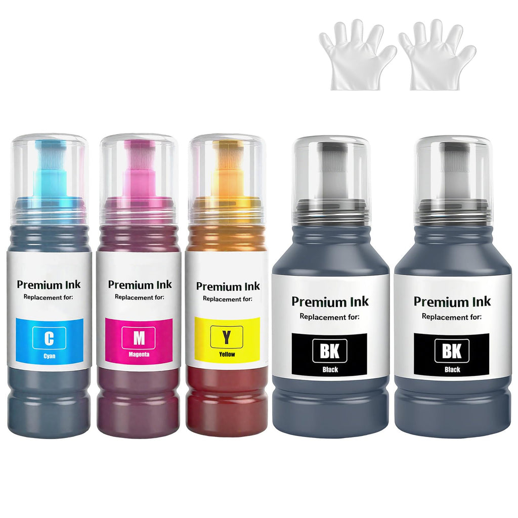 502 Ink Compatible for epson 502 Ink Refill Bottles for ET-2850 ET-3850 ET-4850 ET-15000 ET-3830 ET-2760 ET-3760 ET-4760 ET-3843 ET-2750 ET-3750 ET-4750 ET-3710 STC2100 STC4100 Printer 5 Pack