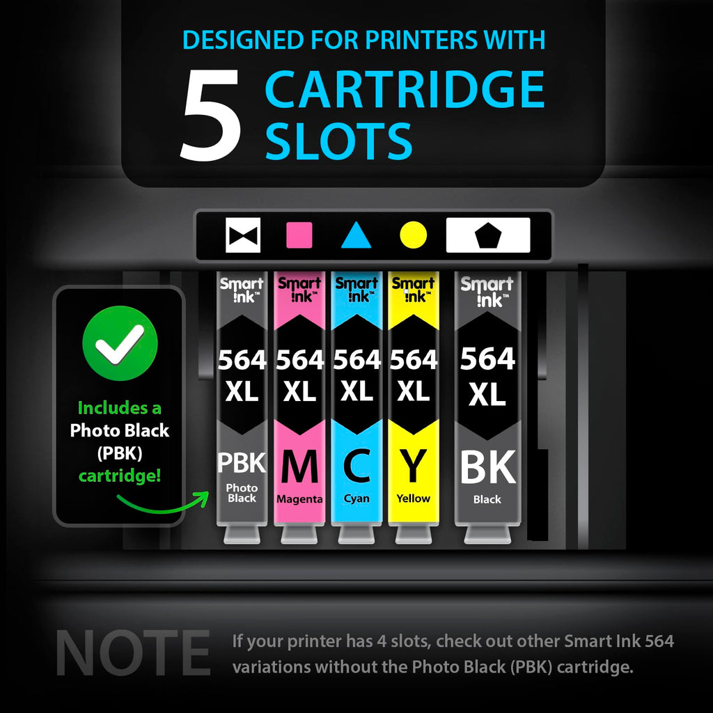 Smart Ink Compatible Ink Cartridge Replacement for HP 564 XL 564XL High Yield 10 Combo Pack (2 Black, 2PBK & 2 C/M/Y) for Photosmart 6525 6520 7520 5520 7510 5510 7525 DeskJet 3520 3522