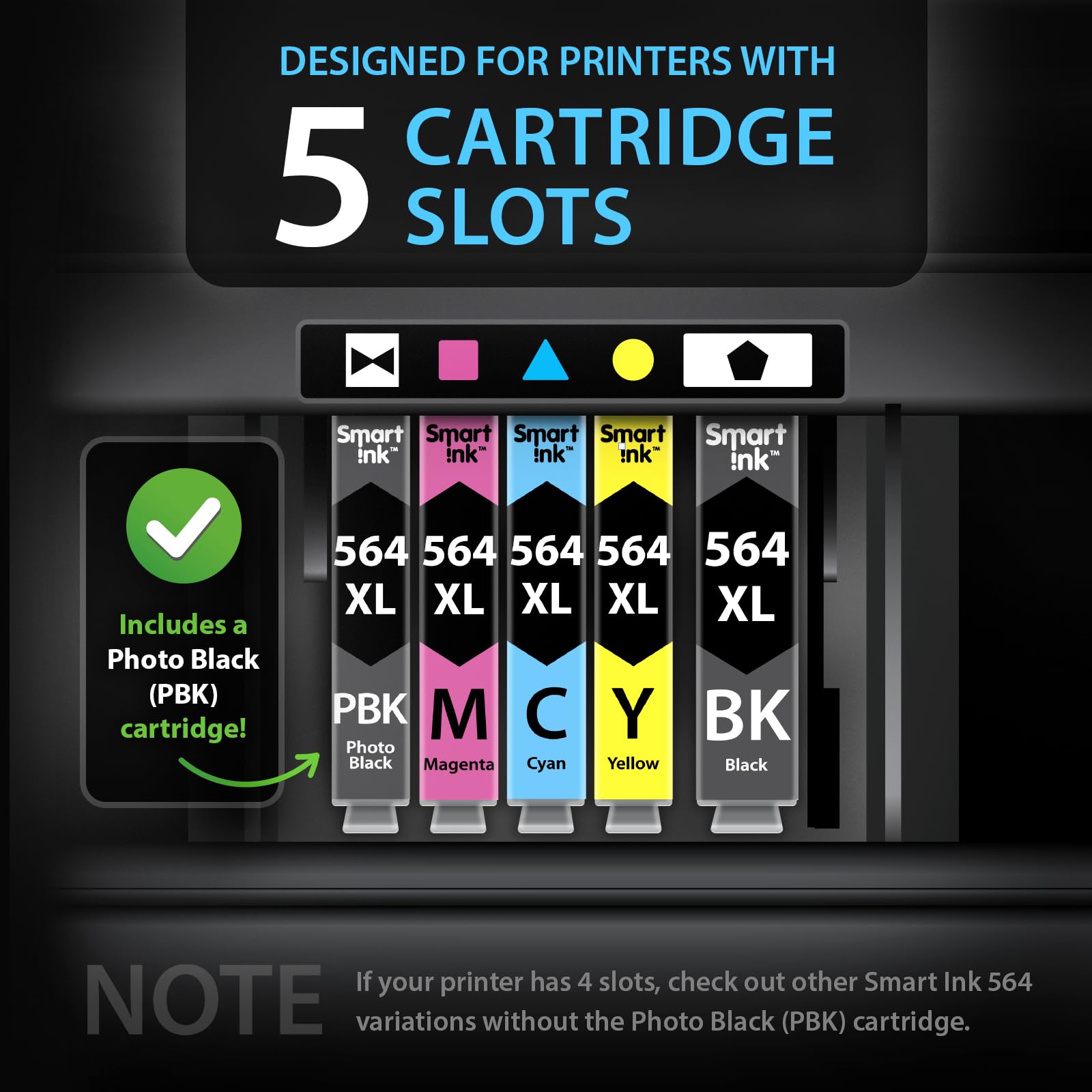 Smart Ink Compatible Ink Cartridge Replacement for HP 564 XL 564XL High Yield 10 Combo Pack (2 Black, 2PBK & 2 C/M/Y) for Photosmart 6525 6520 7520 5520 7510 5510 7525 DeskJet 3520 3522