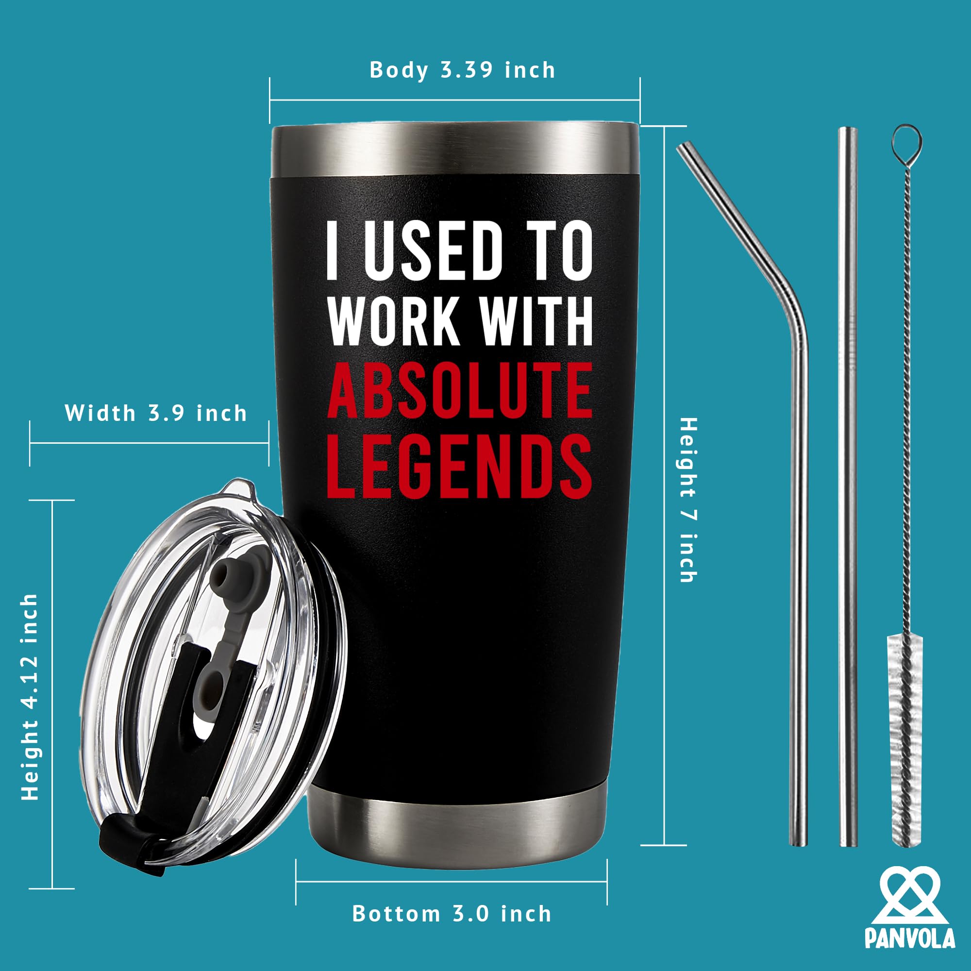 I Used to Work with Absolute Legend Vacuum Insulated Tumbler Farewell Going Away Gift for Coworker Retirement Gifts Goodbye Office Stainless Steel Removable Lid (Black, 20 oz)